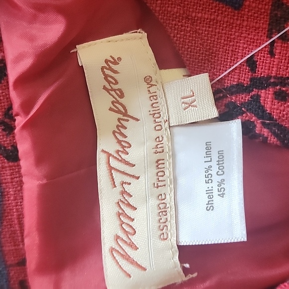 Norm Thompson Passport/Postage stamp linen jacket XL - Picture 6 of 7